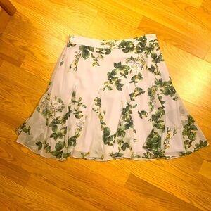 White House Black Market Purple A-Line Knee-Length Skirt